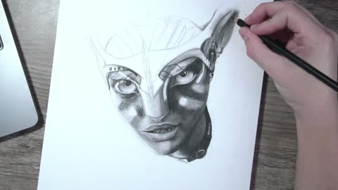PT 3 Faber-Castell Pitt Matt Graphite - Drawing Avatar Neytiri Na'vi Hyperrealism