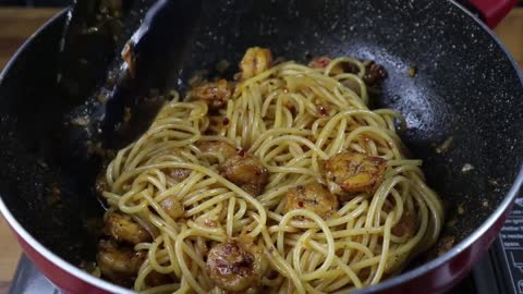 Spicy Butter Garlic Shrimp Pasta Recipe