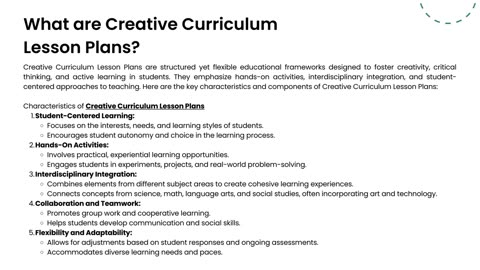 Creative Curriculum Lesson Plans: Innovative Approaches to Engaging and Effective Teaching