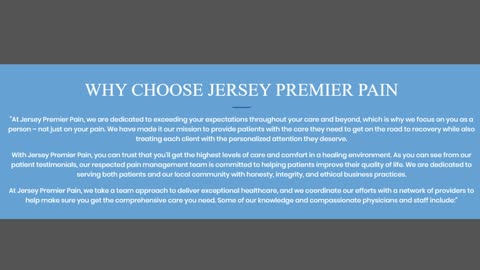 Pain management in Jersey city