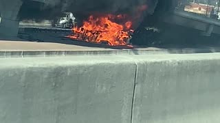 Fire Burns Under Austin Freeway