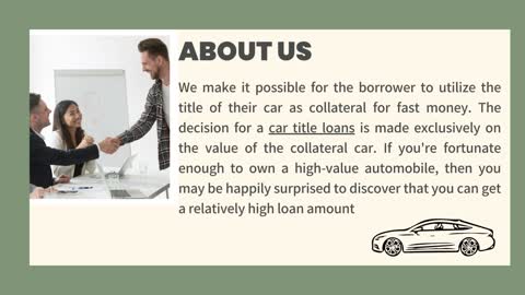 Car Title Loans | Use Your Vehicle Title To Get Cash!