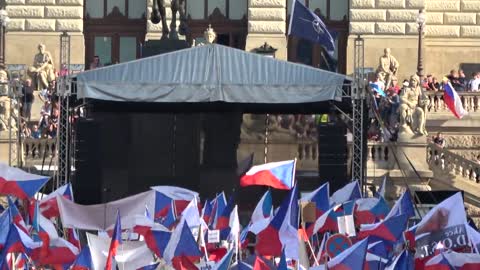 Živé záběry z demonstrace proti vládě Petra Fialy v Praze (03.09.2022)