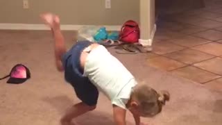 Toddler cartwheel faceplant fail