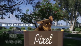 Pixel in the park...Rex and the soft drink