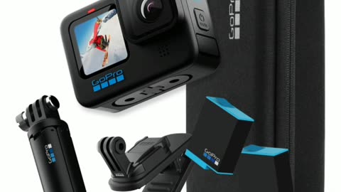 GoPro HERO10 Action Camera with Free Swivel Clip, Extra Battery and Tripod Shorty#viral