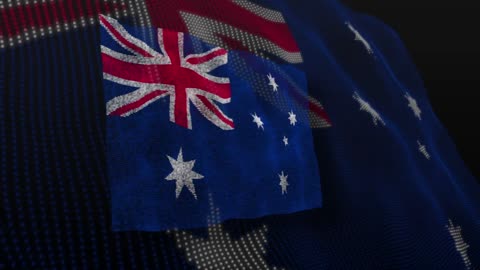 Australia Flag Blow Flutter Animated Abstract
