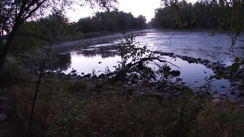 Fishing and camping on the Delaware River, Pennsylvania