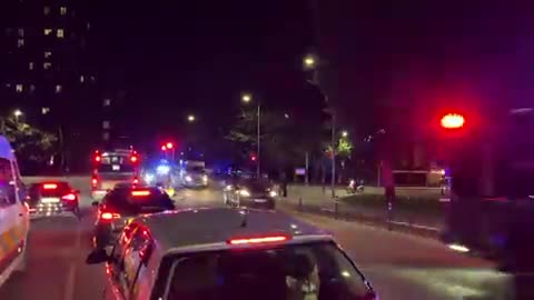 Biden's motorcade in London last night, literally the same people telling you not to go anywhere because "climate change" 🙃