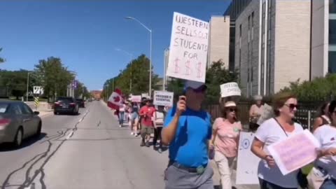 Western University Students protest against the vaccine mandate