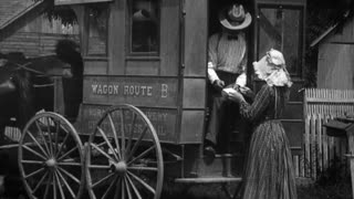 Buying Stamps From Rural Wagon, United States Post Office (1903 Original Black & White Film)