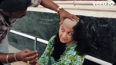 Young Girl Headshave in Temple