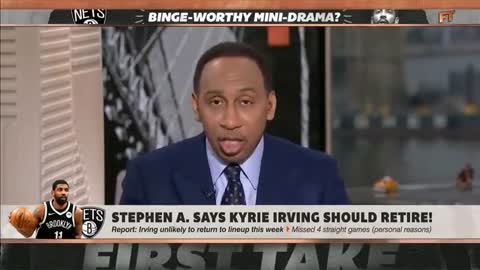 Stephen A. Goes Crazy after Media says Kyrie Irving could retire if Nets trade him for Ben Simmons