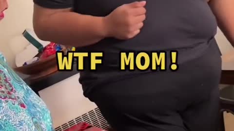 funny mother on daugther"s butt