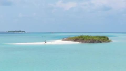 Clear water and a tropical island