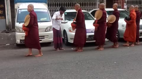 #Donation #food #for #Monk #in #Myanmar