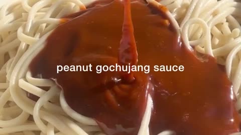 10 minute peanut gochujang noods - RECIPE IN DESCRIPTION