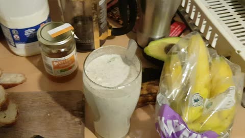 Orio milkshake with avocado, banana, honey and milk