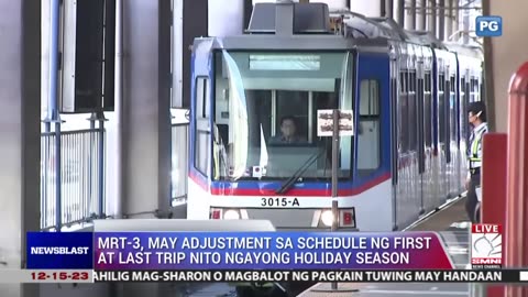 MRT-3, may adjustment sa schedule ng first at last trip ngayong holiday season