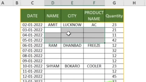 #Shorts | Advance Excel Tips & Tricks in Hindi | Never Seen Before | How To Fill Multiple Blank Row