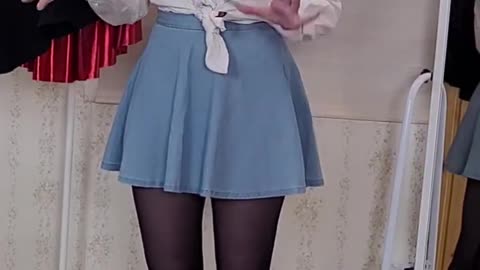 Trying on an EXTREMELY short skirt
