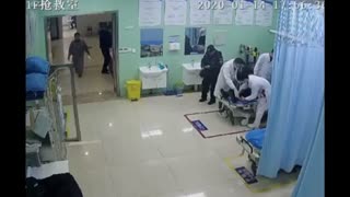 Helpless OAP Repeatedly Rolls Down Hospital Escalator