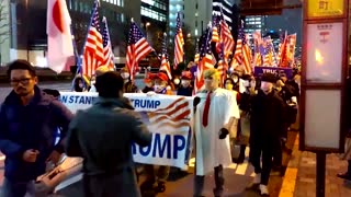 Pro-Trump supporters march in Tokyo