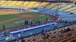 Dodger Stadium - Pride night to a mostly empty audience.