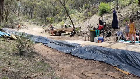 Homemade Ramp Sends Family Flying High