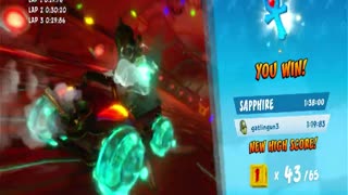 Sewer Speedway Sapphire Relic Race Nintendo Switch Game play | Crash Team Racing Nitro Fueled