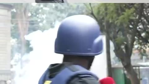 CNN's Larry Madowo was hit by the fragment of a tear gas canister while reporting