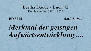 BD 3214 - MERKMAL DER GEISTIGEN AUFWÄRTSENTWICKLUNG ....