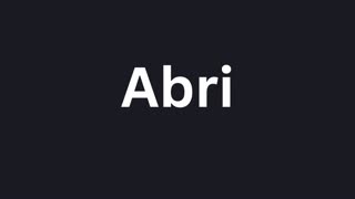 How to Pronounce "Abri"