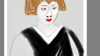 Tracing a Brunette Geisha/Geiko Woman