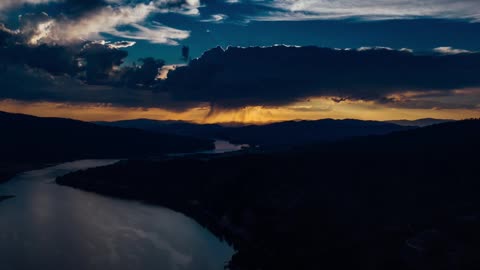 A sunset shot from a drone.