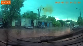 Lightning Strikes High Voltage Pole