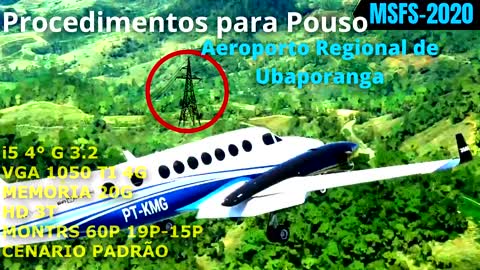 Acidente com King Air Procedimentos de pouso corretos Ubaporanga Caratinga MSFS2020