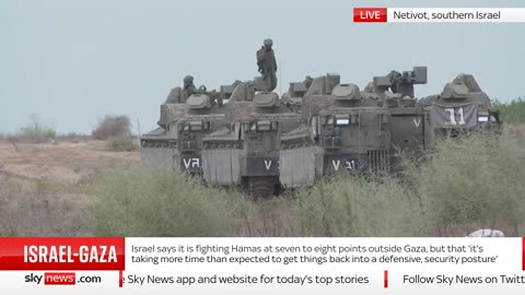 Israeli forces continue fighting Hamas in up to eight locations, after war declared