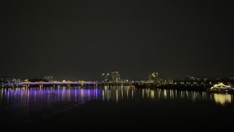 Night view of Hannam Bridge in Seoul