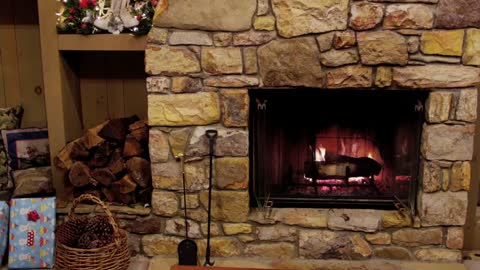 Fireplace Scene with Crackling Fire Sounds