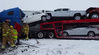 Wyoming I-80 east and westbound multi car n truck crash