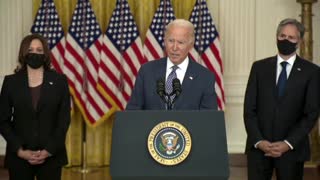 Biden responds to question about "dissent cable" from State Dept.