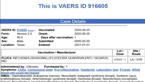 CDC REMOVES 150K DEATHS FROM VAERS SYSTEM - VACCINE GENOCIDE