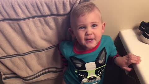 Little boy has a very interesting request at potty time! You won't believe what he asks for!