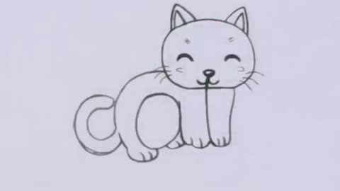 How to turn Words Cat Into a Cartoon Cat. Learning step by step for kid