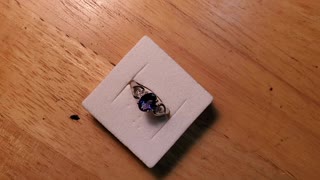 SALE - HRD Certified .4 ct. Diamond & 1.2 ct. Tanzanite 10k White Gold Ring Size 6.5