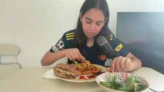 Burger and Fries Mukbang ASMR|EATING|