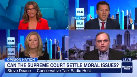 Conservative radio host storms off HLN set after panelist remark about 'Christian Sharia law'.