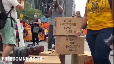 Housing Activists protested outside NYC Governor's office