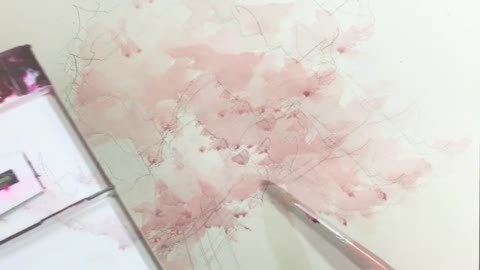 Watercolor Tree Painting easy tutorial #4 Cherry blossom